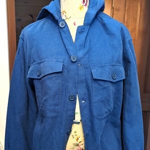 Springfield button up hoodie‎ in Alkaline blue